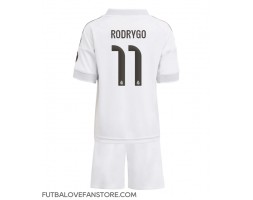 Real Madrid Rodrygo Goes #11 Domáci Detský futbalový dres 2025-26 Krátky Rukáv (+ trenírky)